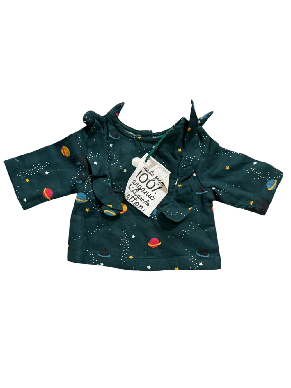 NWT Little Green Radicals Northern Lights Classic Ruffle Top 0-3 mo